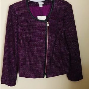 JACLYN SMITH. Never Worn! Purple Tweed Jacket. Lrg.$18